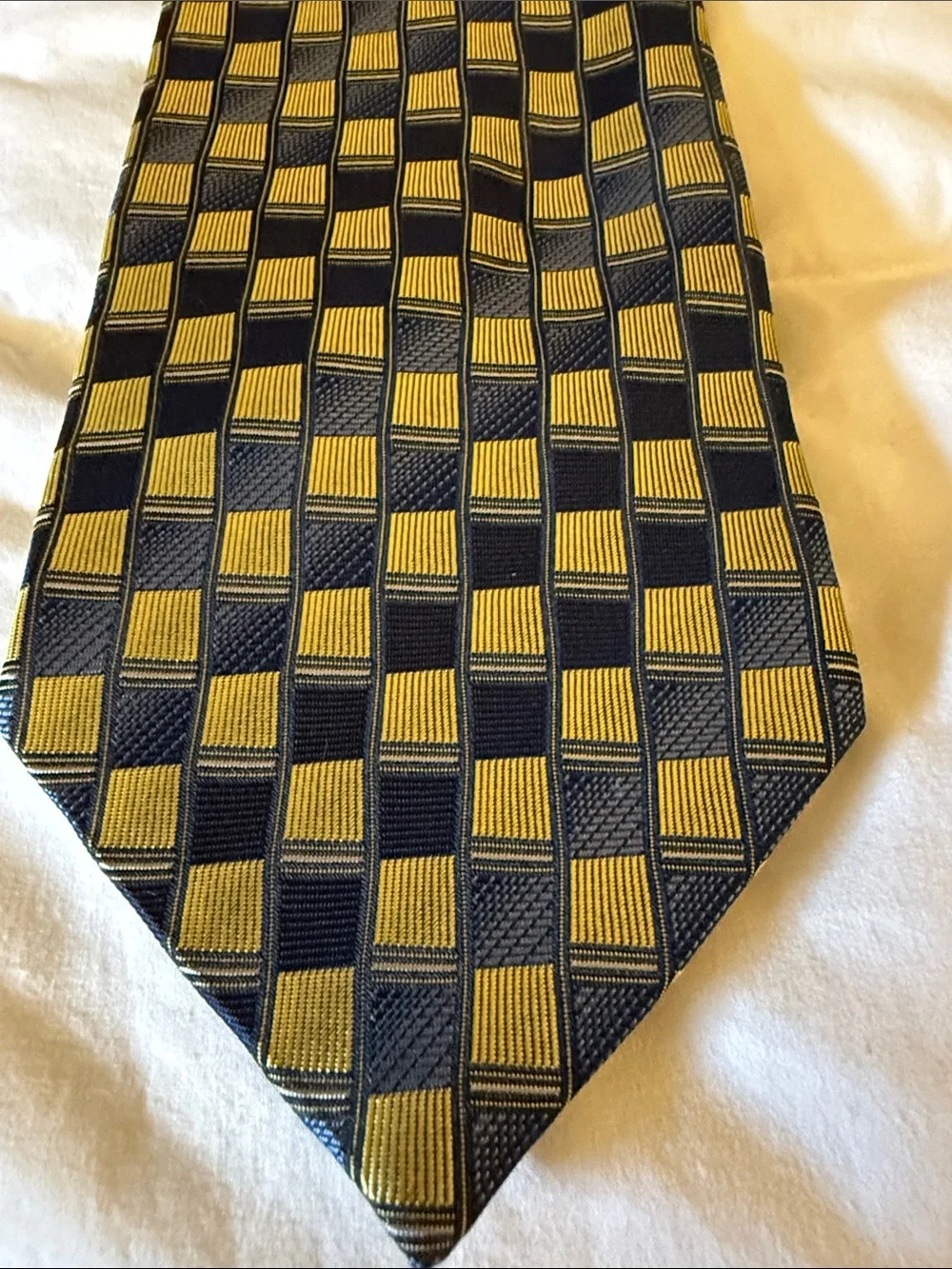 Valerie Garati silk tie navy & gold